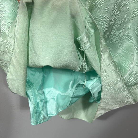 A. J. Bari Green Jacquard Silk Vintage Ruched Hourglass Dress size vintage 6 - Picture 11 of 17